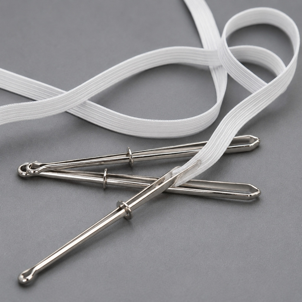 Passador de Elástico para Costura em Metal 8,5cm para Cós Calça Bermuda Moletom Cordão e Ajustes
