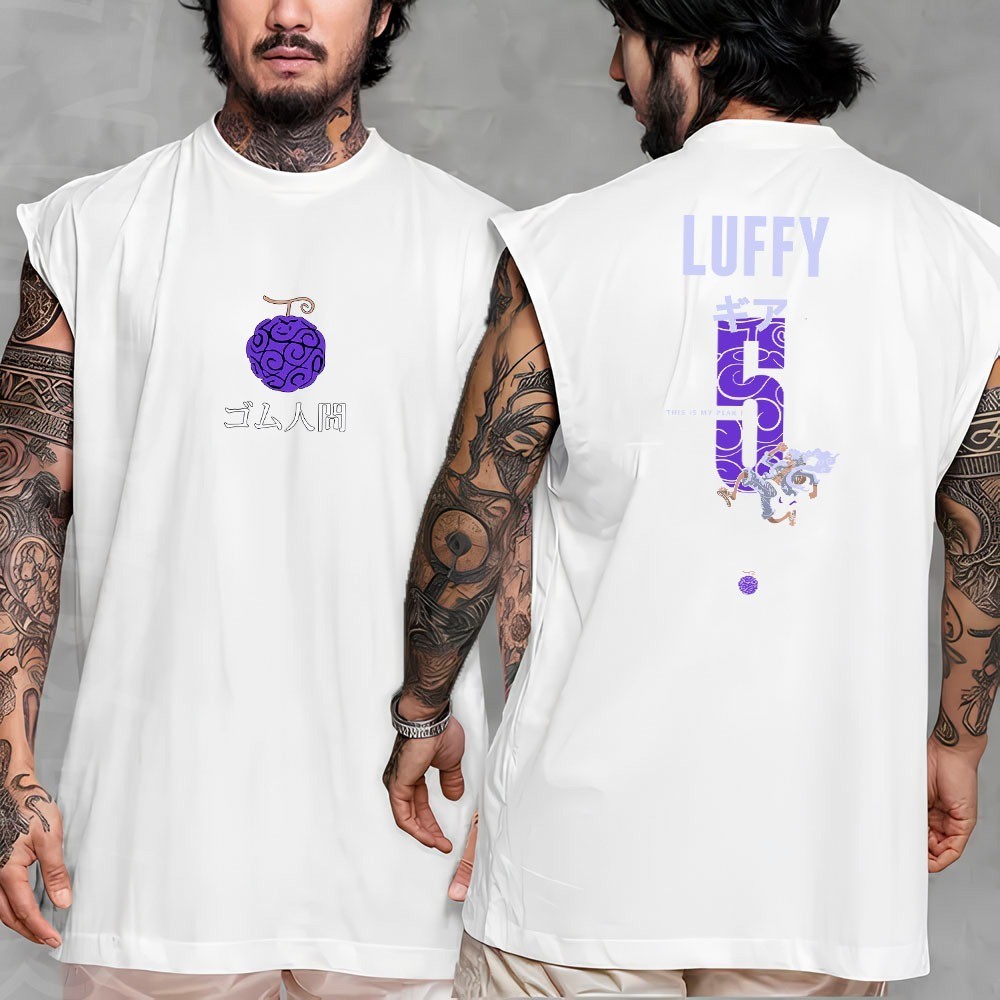 Camiseta Regata Machao Oversized Masculino Streetwear One Piece Luffy 5 Em Algodao Unissex Longline