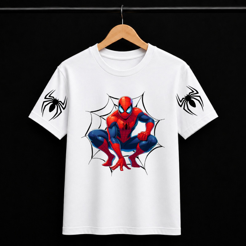 CAMISETA ESTAMPADA HOMEM ARANHA ESTILOSO LANÇAMENTO TENDENCIA ADULTO MENINO UNISEX INFANTIL CRIANÇA SPIDER MAN