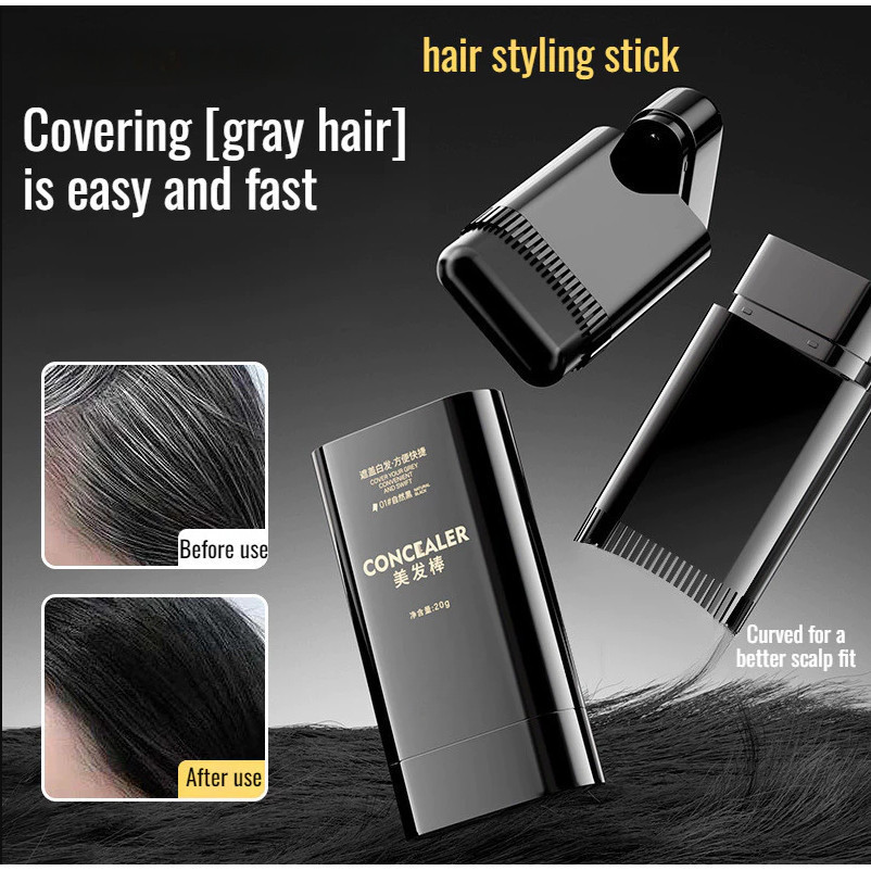 Bastão De Cabelo À Prova D'água E De Suor , Sem Manchas Desbotamento , Cobre Cabelos Grisalhos , Pente Dentado Natural ,