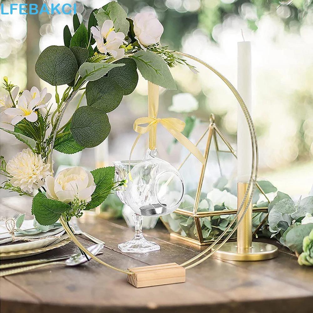 Aros De Flores De Metal Dourado , Anéis Redondos De Suporte De Base De 10-50cm , Decoração DIY , Argola Ferro Vintage