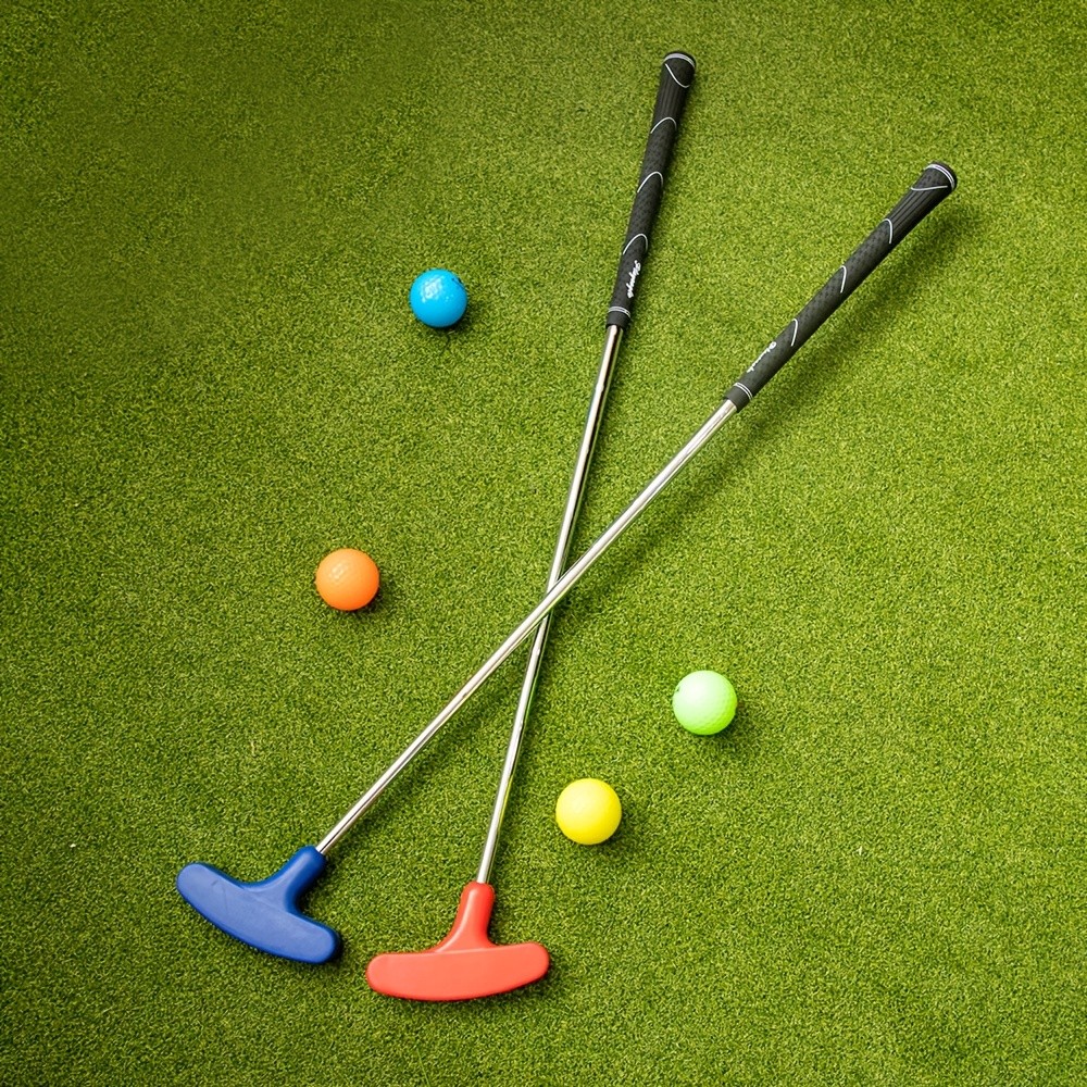 Golf infantil verde Putter iniciante dupla face clube exportação portátil destacável clube de prática infantil
