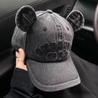Boné de beisebol de urso fofo de alta qualidade feminino Casual All-Match lavado jeans chapéu esportivo protetor solar 0