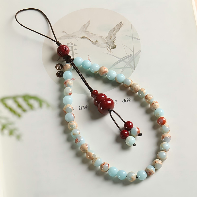 Exquisita pulseira curta para celulares, cordão anti-perda, acessório para capa de celular para homens e mulheres.