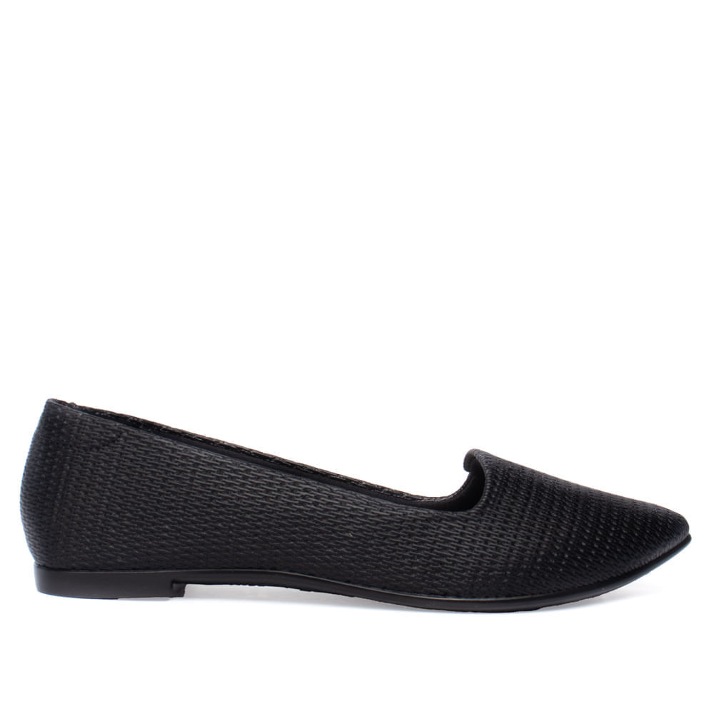 Sapatilha Feminina Moleca Napa Texturizada Preto