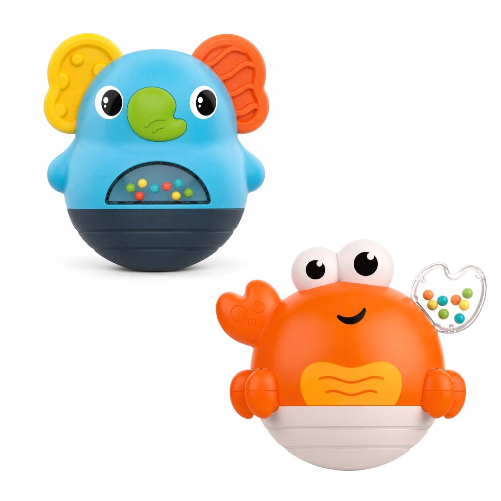 Brinquedo Interativo Chocalho Bebê Educativo Sensorial João Bobo Roly Poly 8m+ Maxi Baby