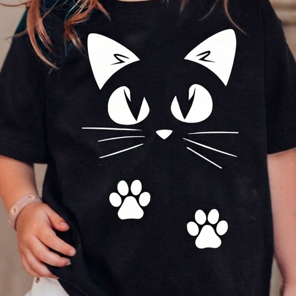 Camiseta infantil Estampado Gato - Estampas Exclusivas Para Criança 100% Algodão