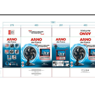 Ventilador de Mesa Arno VA46 Air Force  40cm 6 Pás