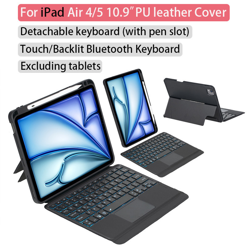 Capa Protetora De Teclado Bluetooth Removível Retroiluminado Por Toque Para iPad