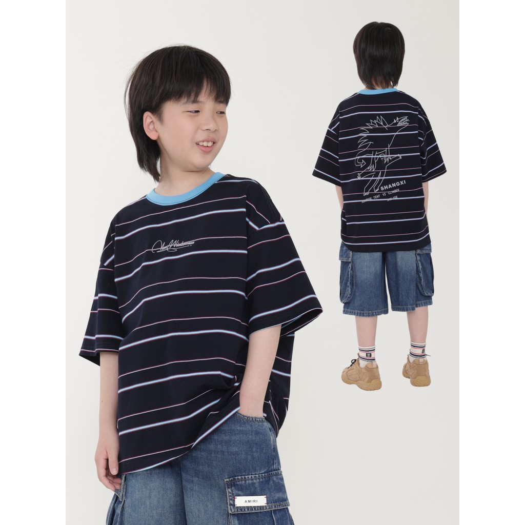 Meninos camiseta de manga curta verão novo estilo meninos moda crianças Casual All-Match médio grande crianças impresso 