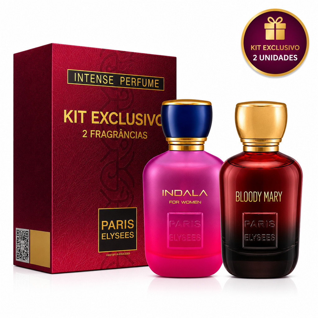 KIT 2 Perfumes Paris Elysees Bloody Mary + Indala Feminino EDT 100ml