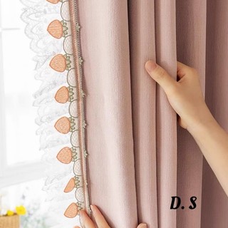 Dashang DS | Cortina exclusiva para quarto infantil, renda, morango, arco-íris, solúvel em água, acessórios de renda, ta