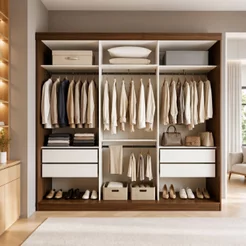 Closet Casal sem Portas 4 Gavetas Paris Yescasa Marrom/Freijó Freijó