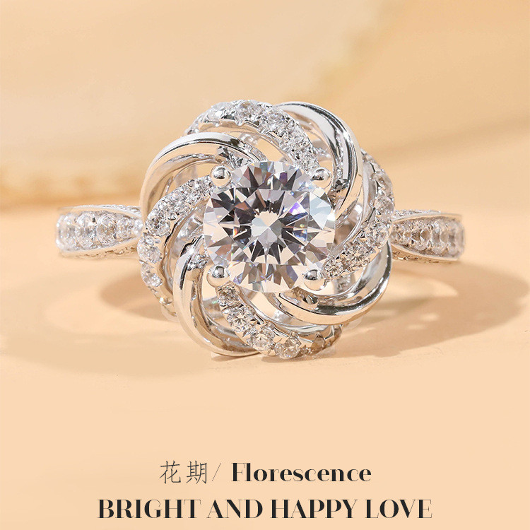 Diamond Village Henan Diamante Comercial Hill Anel de Diamante Período de Flor Anel de Diamante de Casamento Feminino 2 