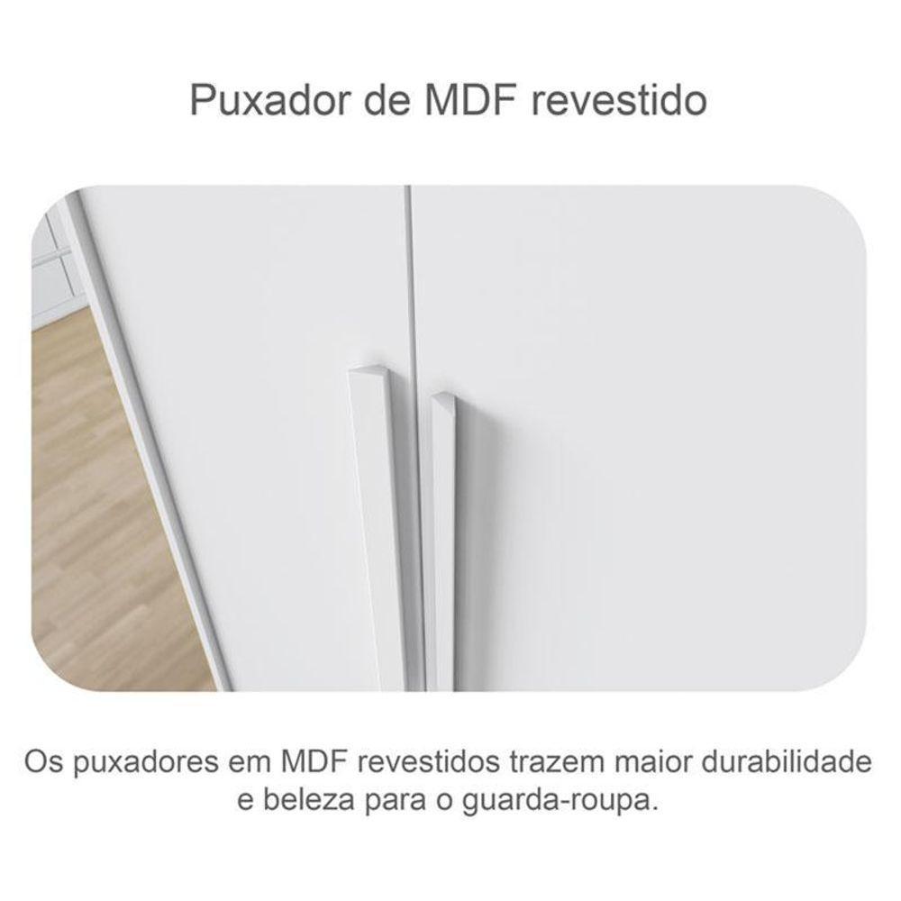 Guarda Roupa Casal New Messina 6 Portas 8 Gavetas Neve MDF Móveis Novo Horizonte