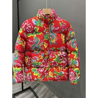 Jaqueta acolchoada de flores grandes do Nordeste masculina, roupas de desempenho espessadas de inverno, roupas acolchoad