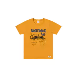 Camiseta Infantil Menino Estampa Skate Elian Amarelo