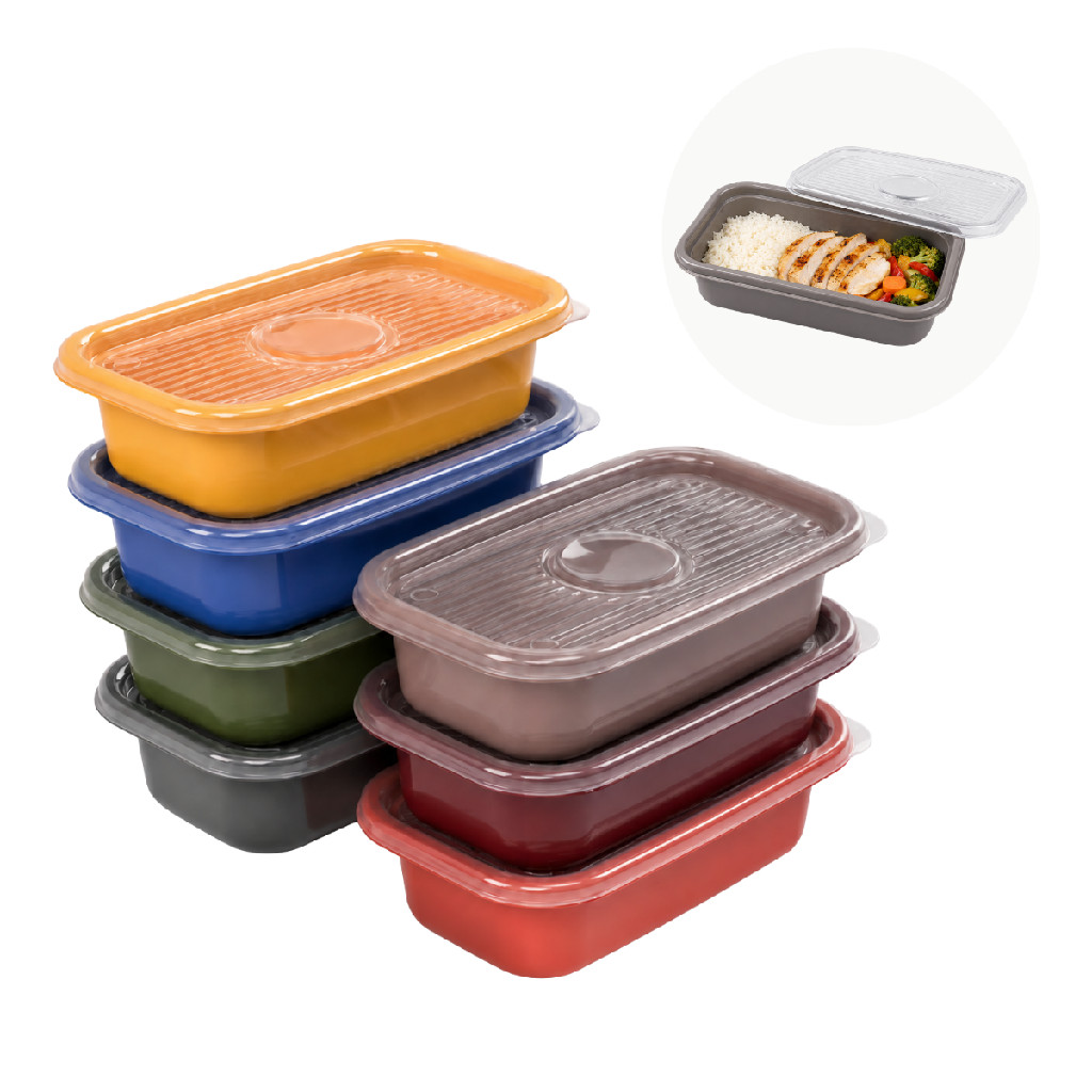 Kit 7 Potes Plástico 520ml com Tampa Marmita Semanal Freezer Microondas Geladeira Comida Congelar Refeições Alimentos