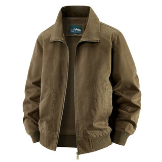 Jaqueta de lapela americana masculina primavera outono solta estilo geral jaqueta Bomber de algodão puro jaqueta Casual 