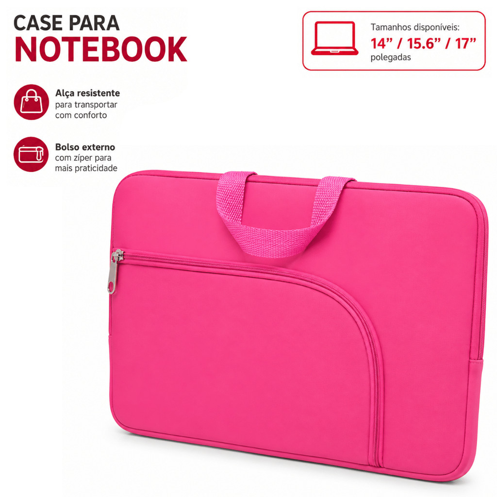 Capa Bolsa Protetora de Notebook Macbook 14/15.6/17p Bolso Para Carregador e Mouse + Nfe
