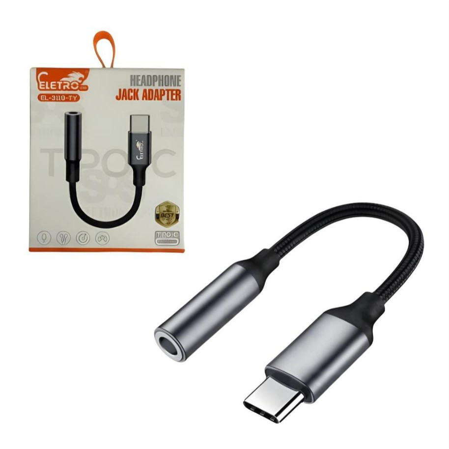ELETRO 3.5 Mm Jack AUX Para USB C Cabo Adaptador 3.5 Conversor De Áudio Fone De Ouvido Com DAC