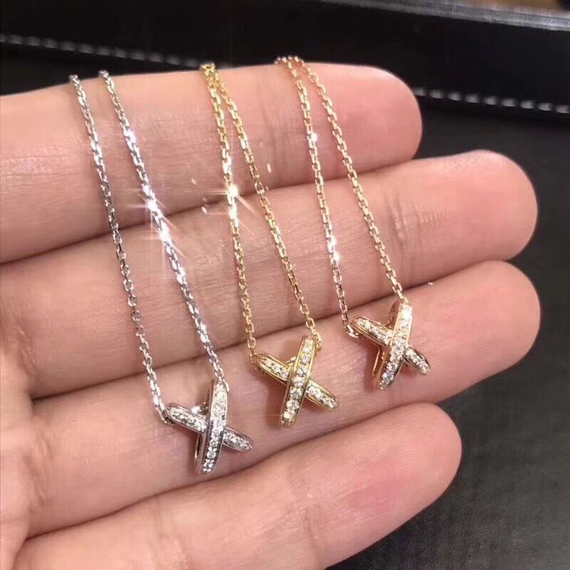 Kaivy elegante cruz borda série vida colar feminino clavícula corrente cor ouro rosa ouro branco ouro presente