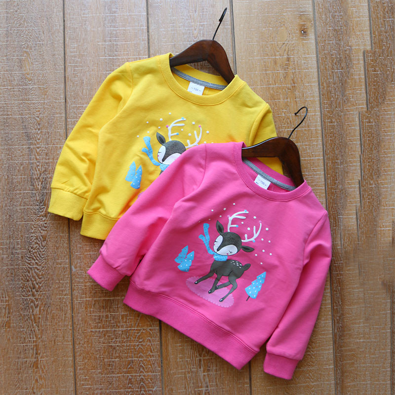 Meninas roupas de primavera 22 primavera outono novos produtos versão coreana cor sólida desenho animado impresso em tor