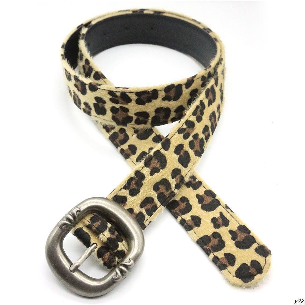 T na moda novo estilo leopardo impressão crina japonês pino fivela cinto feminino Jeans saia acessórios moda All-Match ú