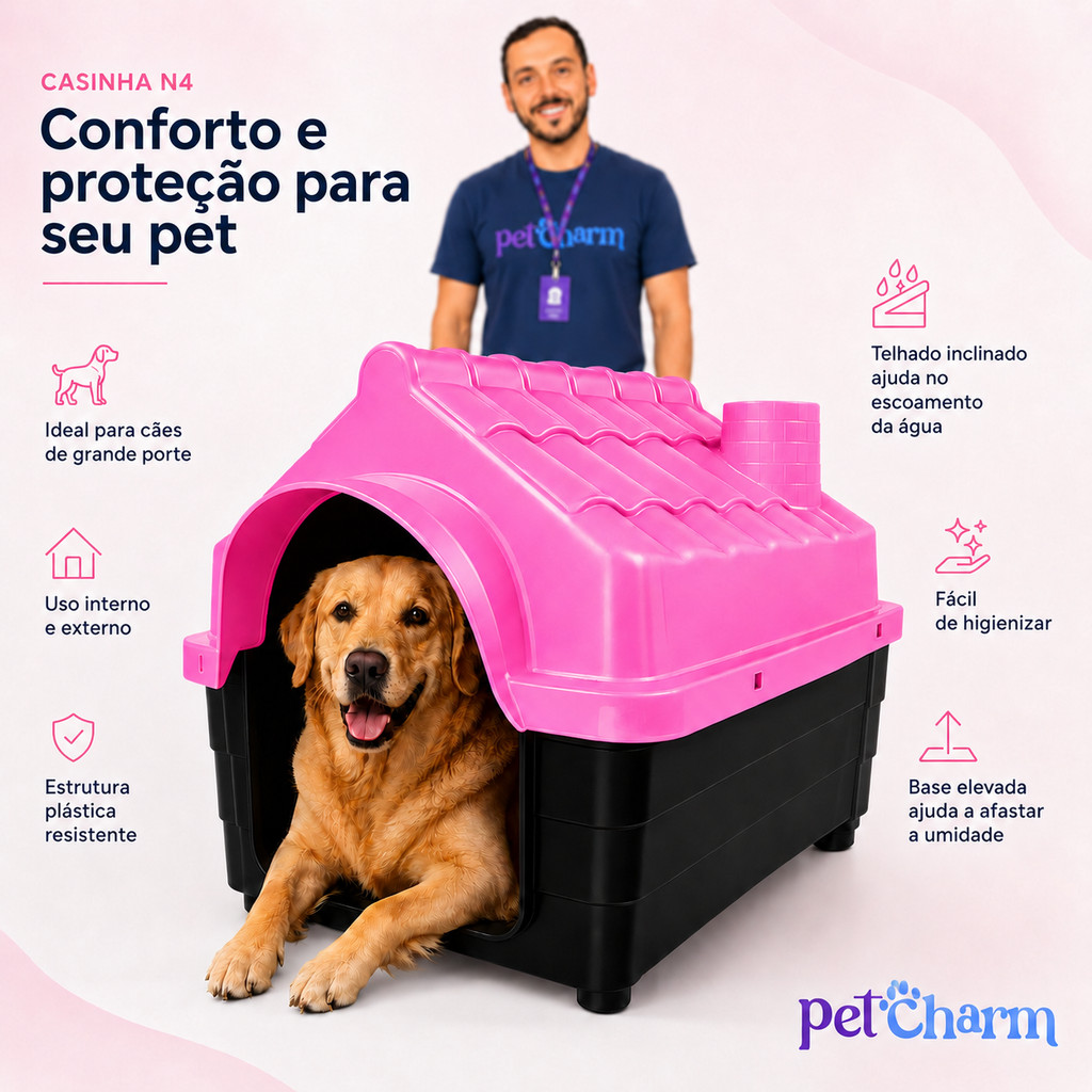 Casa Casinha Para Cachorro N4 Com ou Sem Colchão Confortável Casa Para Cães — imagem 2 de 2