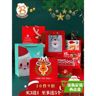 Decoração de pastelaria ocidental ano novo sacola de natal presente saco de pastelaria ocidental saco de papel floco de 