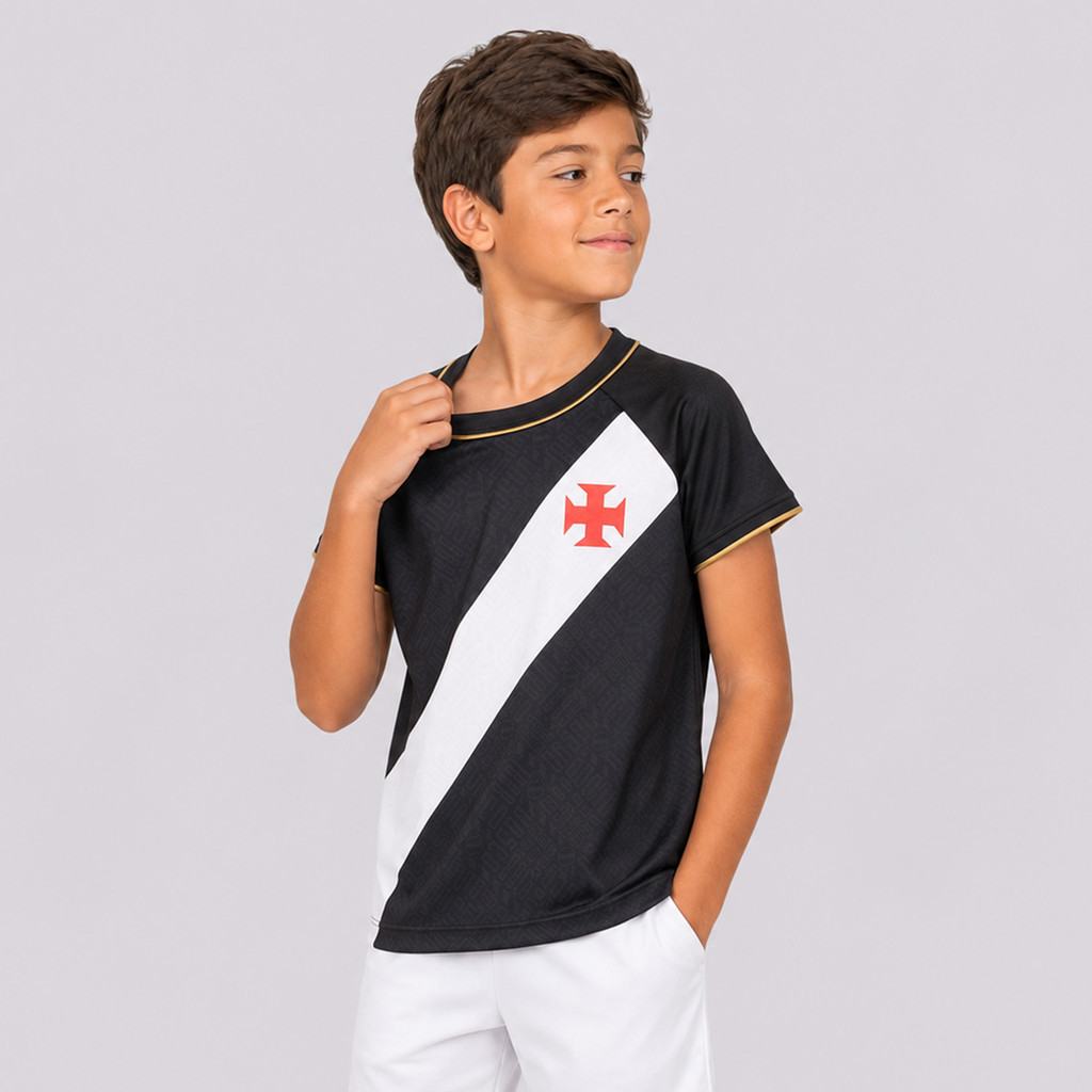 Camisa Vasco Fluidez Infantil Preta — imagem 2 de 2