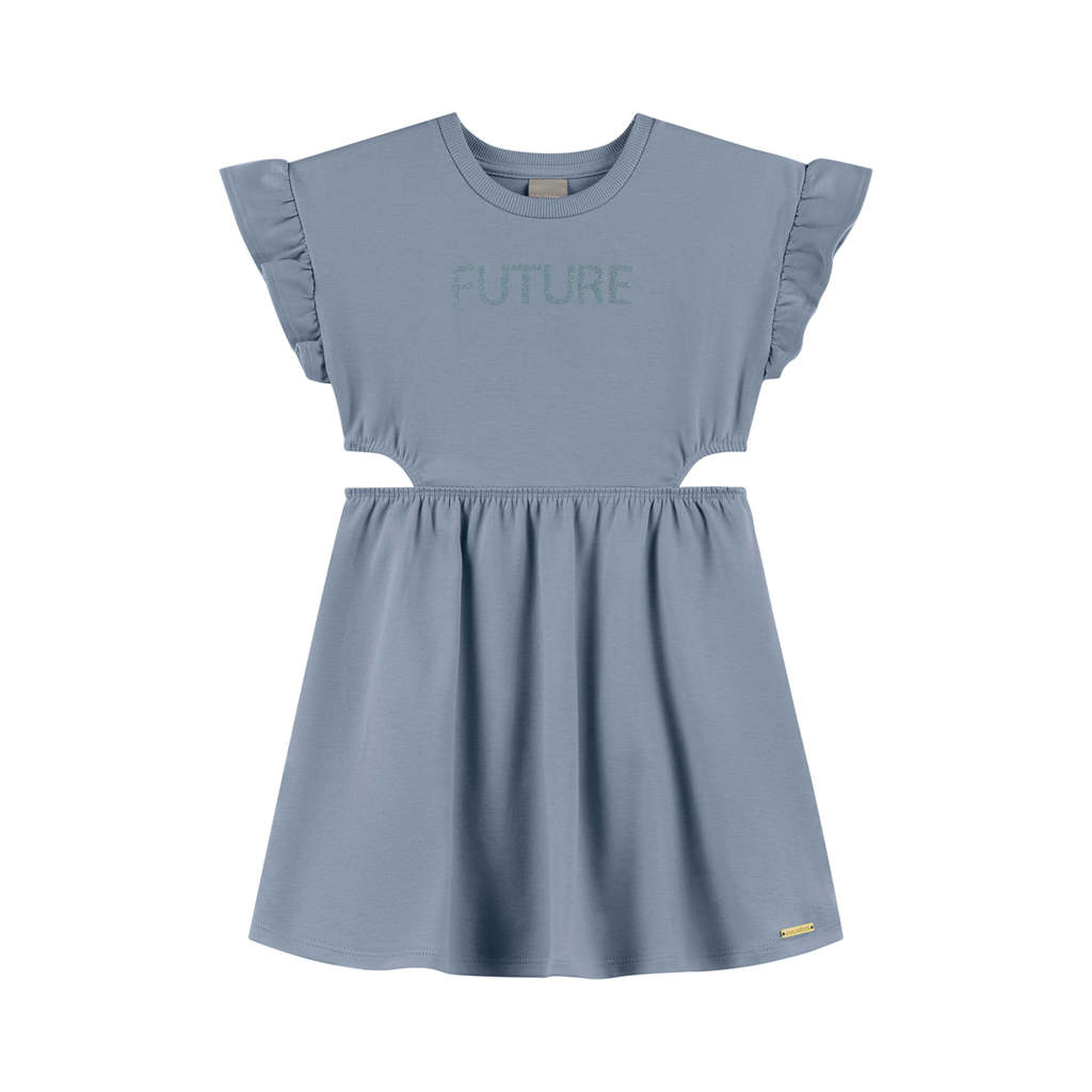 Vestido Infantil Menina Recorte Lateral Colorittá Azul