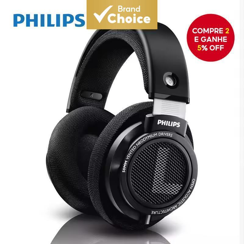  Philips SHP9500 Fones de ouvido estéreo de alta definição com fio para computador, aprendizado online, esportes, jogos,