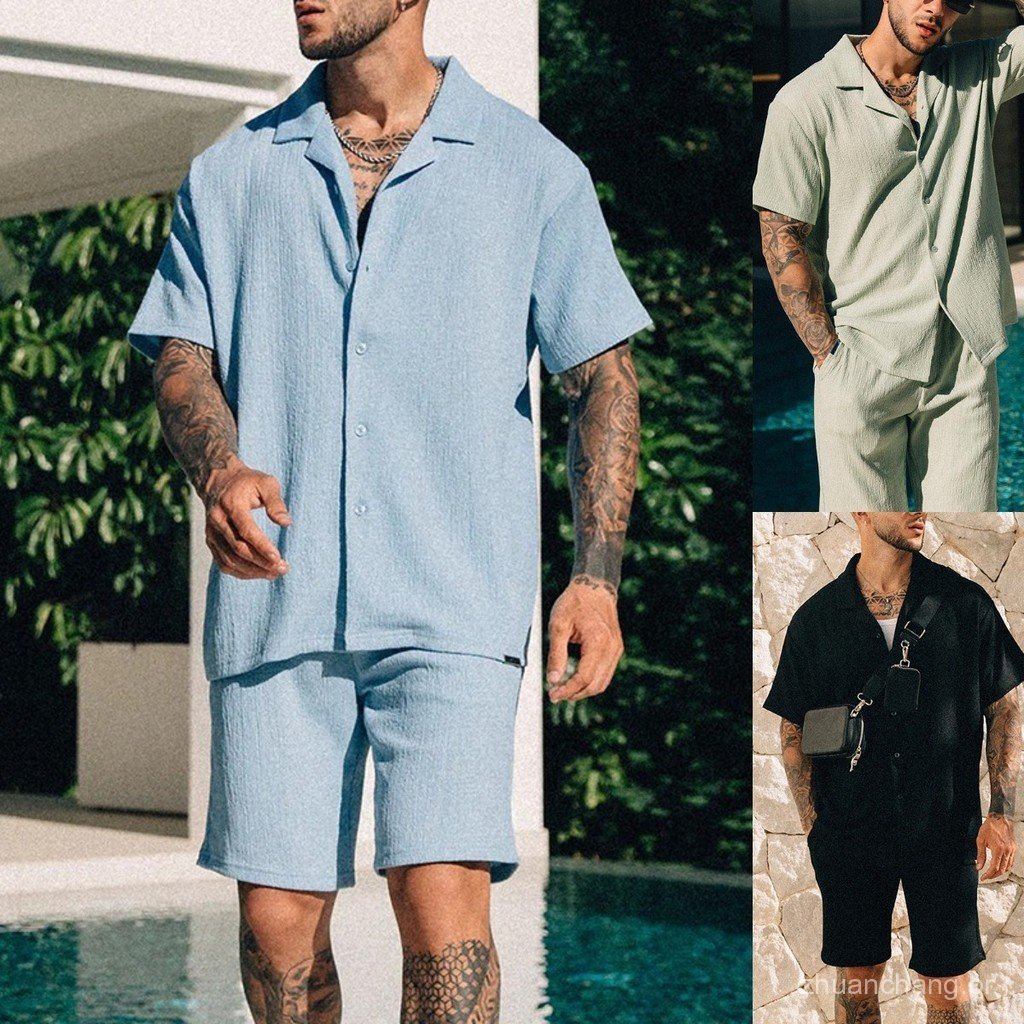Novo Conjunto de Moda Masculina: Camiseta Estampada Streetwear Masculina, Conjunto Casual de Manga Curta de Marca da Mod
