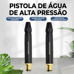 Bico de Mangueira Alta Pressão Regulável 3 Jatos com Engate Rápido para Lavar Carro Jardim