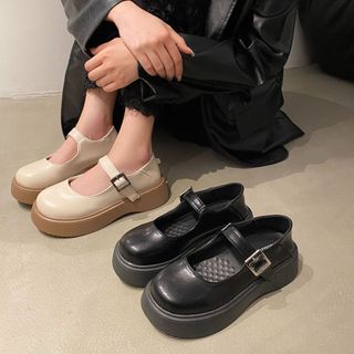 Francês Mary Jane pequenos sapatos de couro feminino 2025 novo estilo primavera outono com saia único sapatos All-Match 