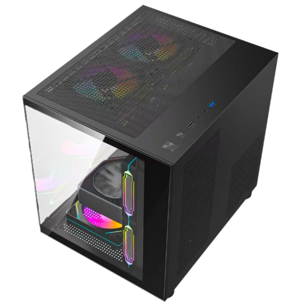 Gabinete Gamer Aquário Vidro Com 4 Fans Preto Gb1796 Hayom — imagem 2 de 2