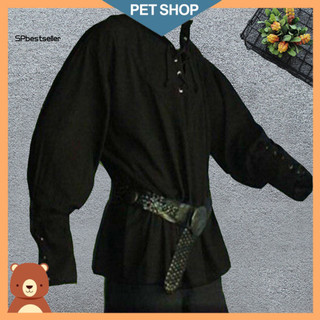 Sp Men Camisa Gola Corte 3D Vintage Medieval Halloween Pulôver