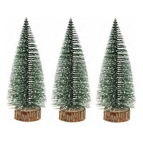 3 Mini Árvore De Mesa Nevada Ou Dourada Enfeite Decoração Festa Natal