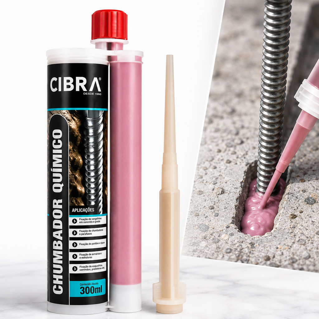 Chumbador Químico Cibra 300ml Fixação Concreto Alvenaria