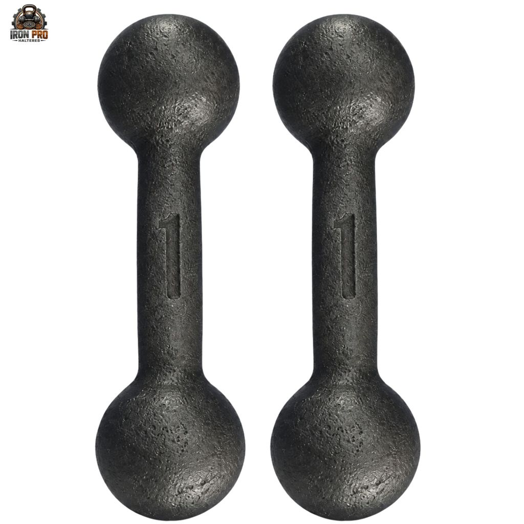 Halter Bola Pintado 1 kg PAR Fisioterapia Musculação Academia CrossFit Treino Funcional Fitness Peso Livre Exercício Cas
