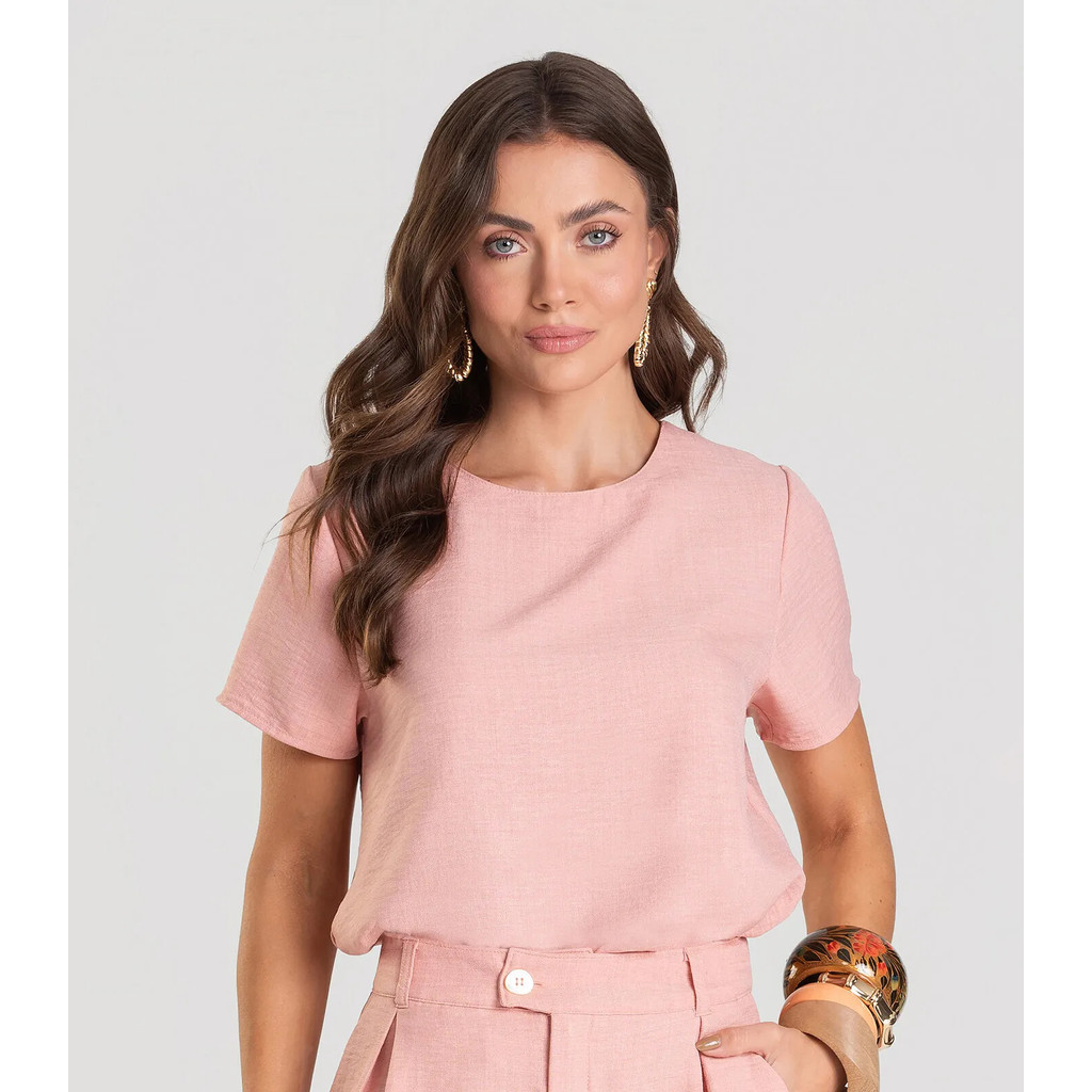 Blusa Feminina de Tecido Dianna Rosa