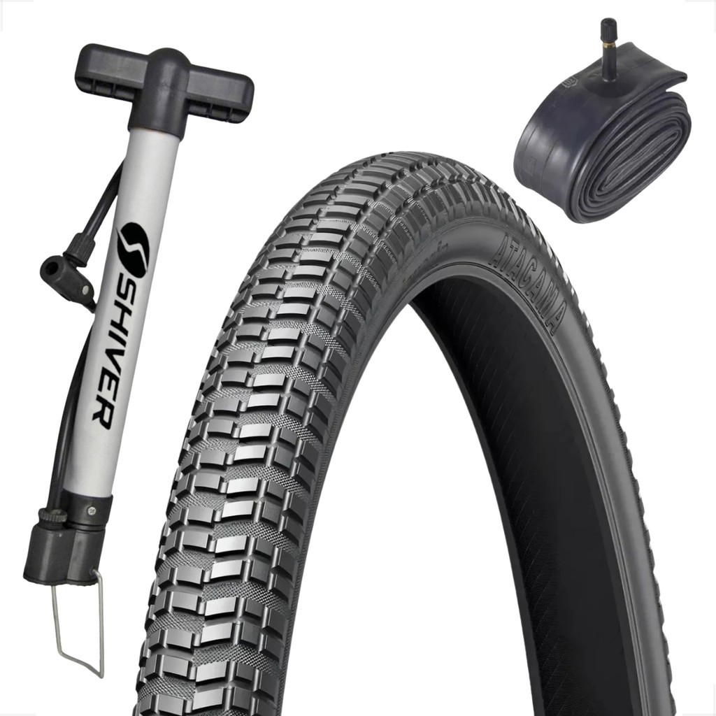 Pneu Levorin Atacama aro 24 x 2.125 + Camara aro 24 + Bomba de ar Shiver bicicleta infantil scooter