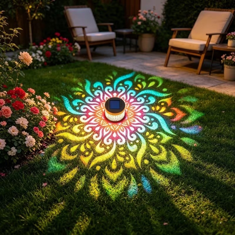 Luminária Solar Mandala para Cerca e Jardim LED Luz Quente Decorativa Área Externa — imagem 2 de 2