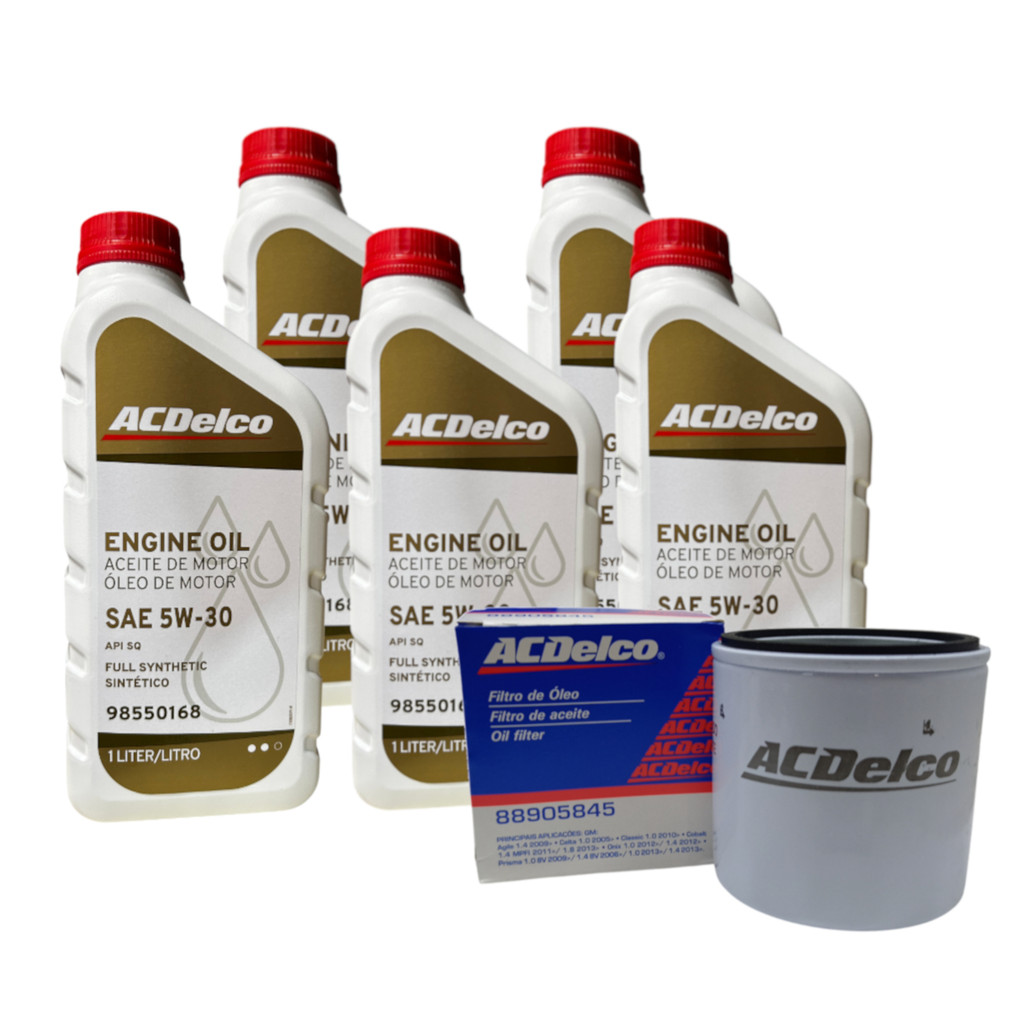 Kit 5l Óleo 5w30 Sintético + Filtro Óleo Original Acdelco