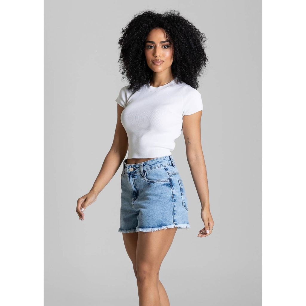 Shorts Jeans Barra Desfiada Sawary - 284271 — imagem 2 de 2