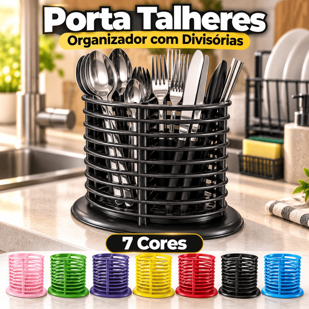 Porta Talheres Organizador Gaveta Separador Facas Garfos Colheres Utensílios Cozinha Bancada Plástico PP Resistente