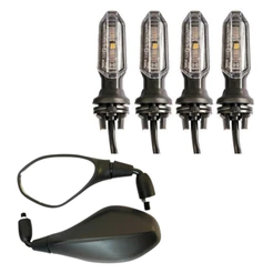 Kit 4 Pisca Led Seta Cb 250 Twister + Retrovisor Bmw F800 Fixo Rebaixado haste curta 90°