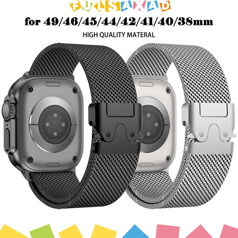 Pulseira De Metal Aço Milanesa Para Smartwatch IWatch Ultra 4/SE 3 2 Series 12 11 10 9 8 7 6 5 49mm 46mm 42mm 41 45 38mm