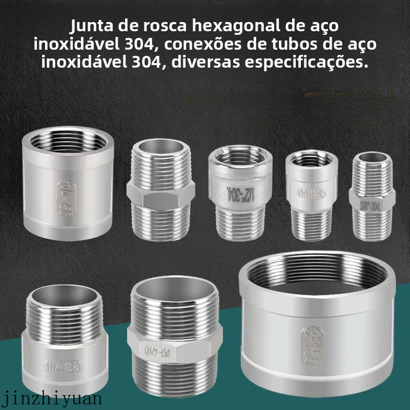 Aceiro Inoxidavel Hex Bocal Encaixe 1/4 " 3/8 " 1/2 1 " BSP Rosca Macho Adaptador R áPido Acoplador Konoktor Para Ar ÓLe